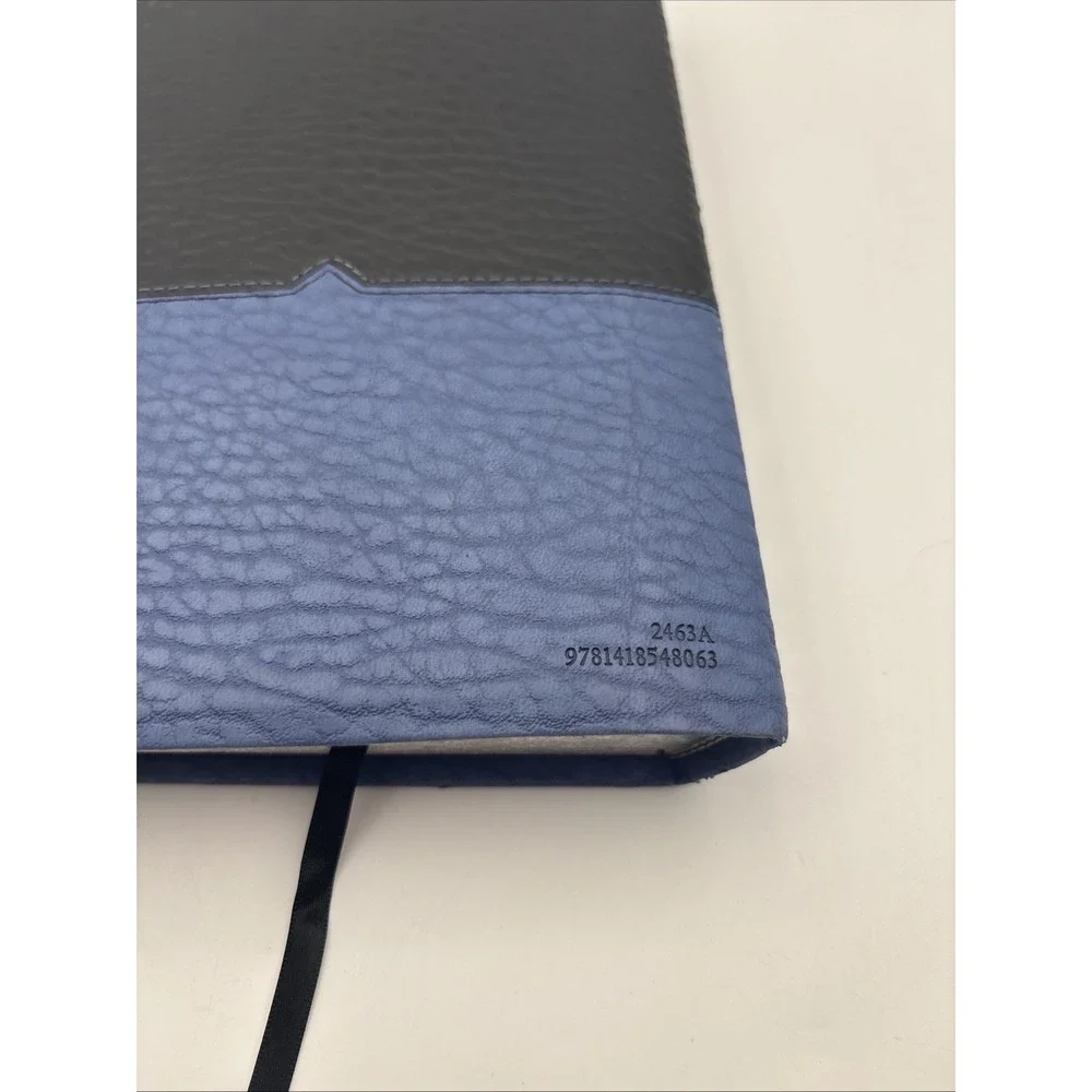 Charles F Stanley Life Principles Bible NKJV Black Blue Leather Large Print